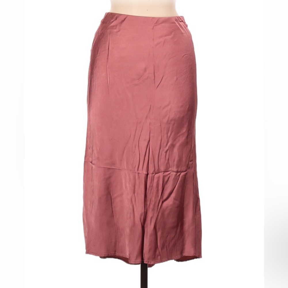 Satin midi skirt